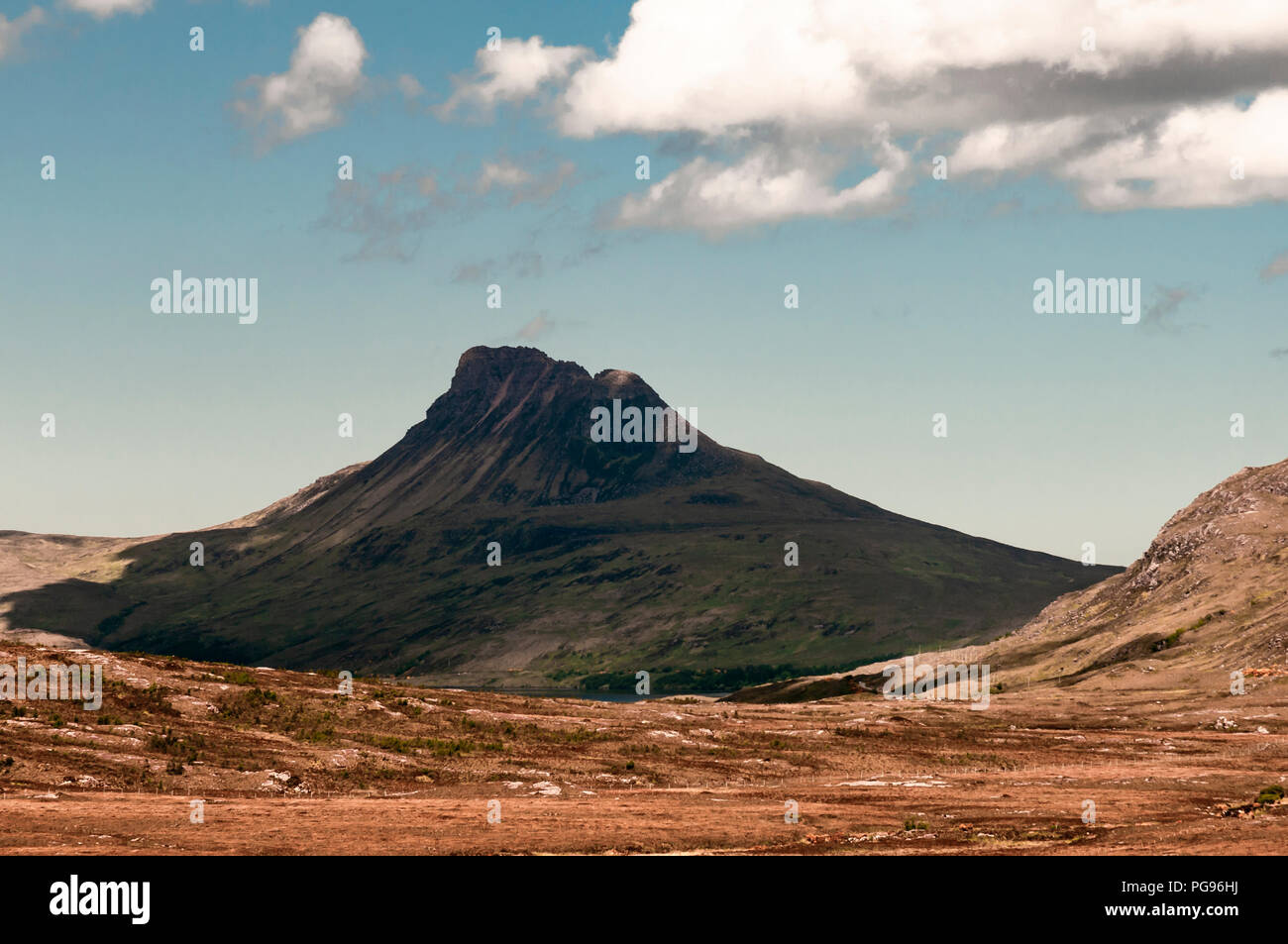 The iconic mass that is Stac Pollaidh, in the Assynt-Coigach National Scenic Area, Assynt, North West Scotland. 27 May 2014 Stock Photo