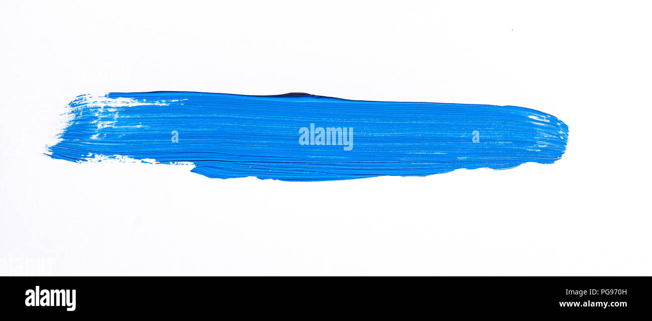 Blue brush stroke isolated over white background Stock Photo - Alamy