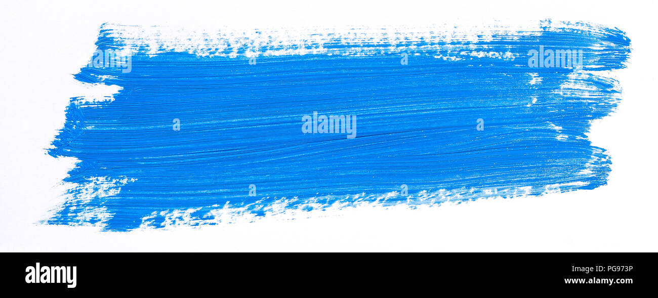 Blue brush stroke isolated over white background Stock Photo - Alamy