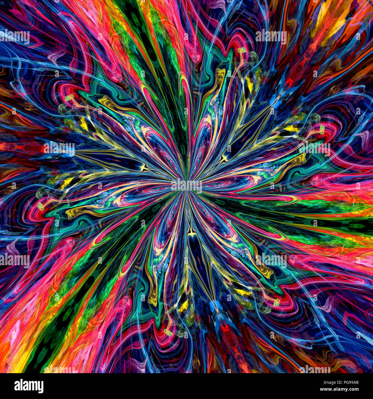 Surreal graphic fractal background. Creative design elements artwork. Digital modern art. Big size print pattern. Multicolored fantasy abstraction. Stock Photo