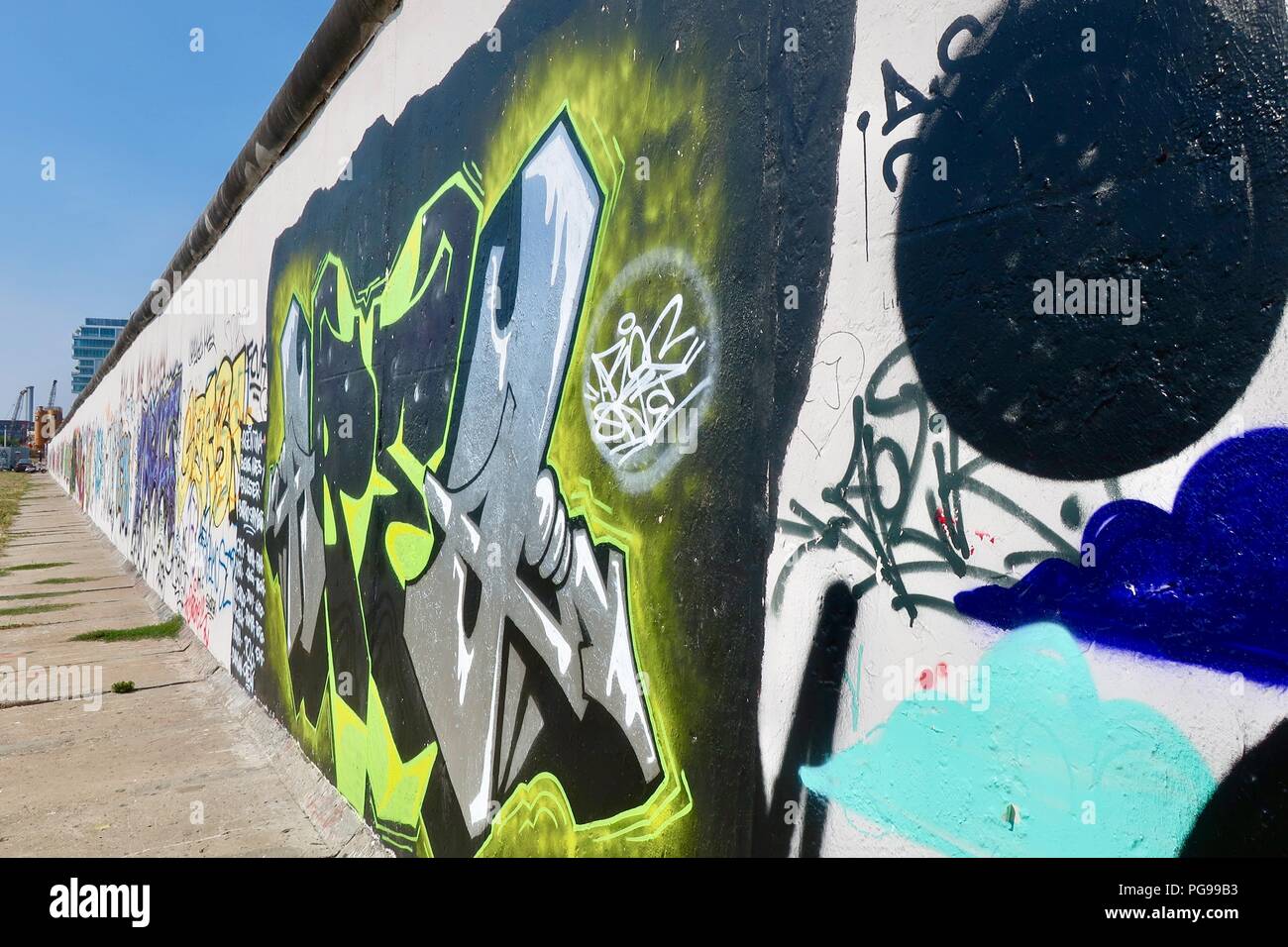 Berlin, Germany. Summer. August 2018. East Side Gallery, Berlin wall ...