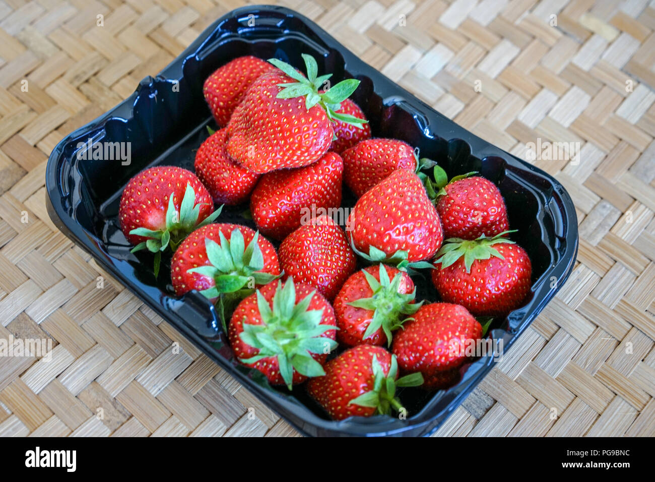 organic healthy food, red ripe strawberries ready to eat Stock Photo ...