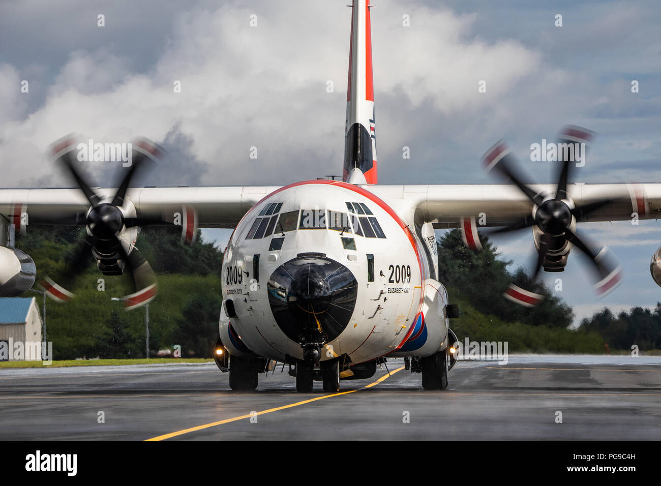 The HC-130J Super Hercules is a long-range maritime patrol