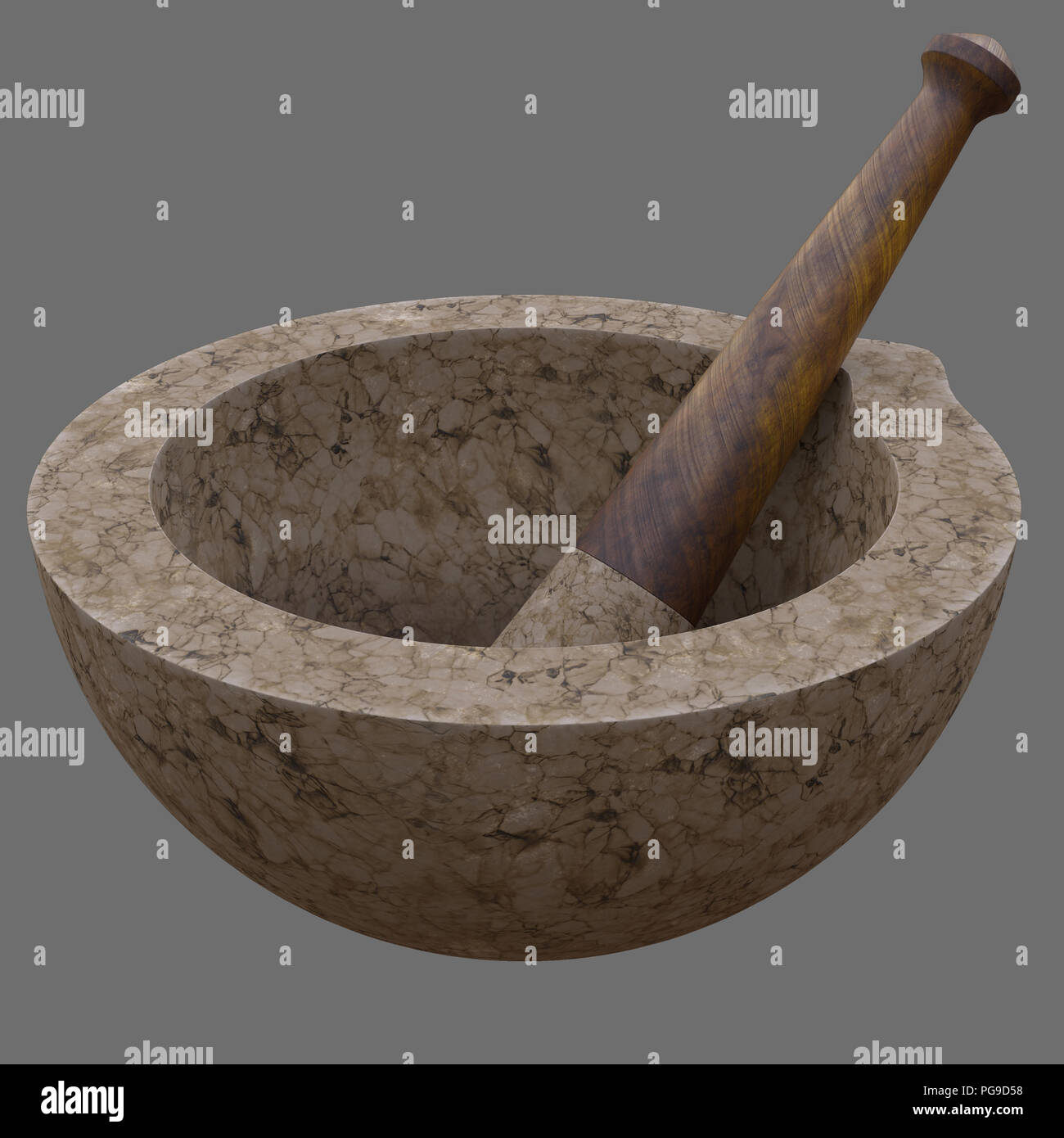 Pestle and Mortar for Alchemy Experiments or Cookery Stock Photo