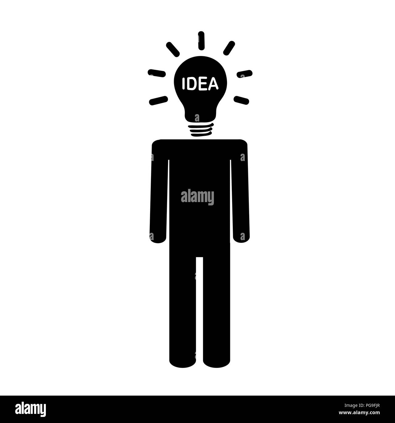 light bulb head businessman pictogram vector illustration EPS10 Stock Vector