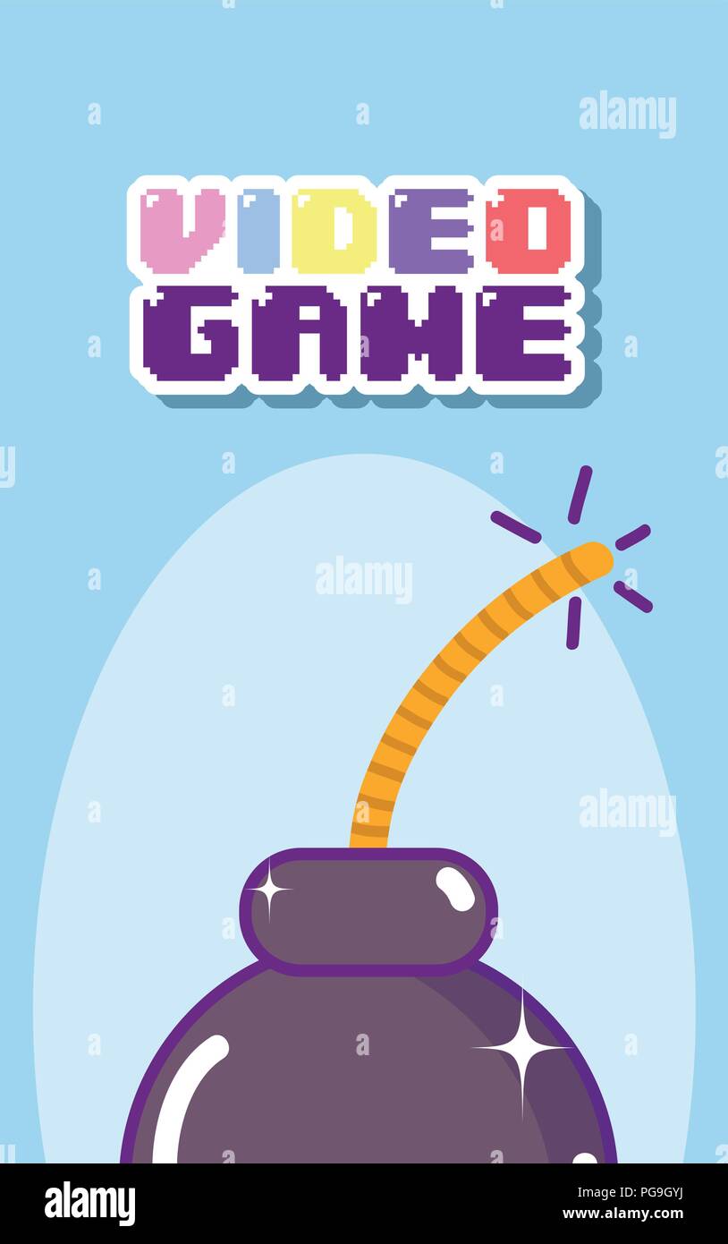 Videogame cartoons concept Stock Vector
