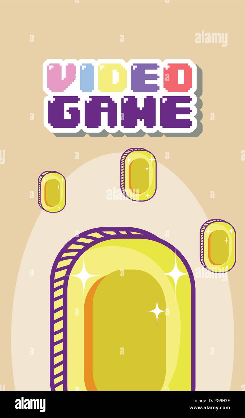 Videogame cartoons concept Stock Vector