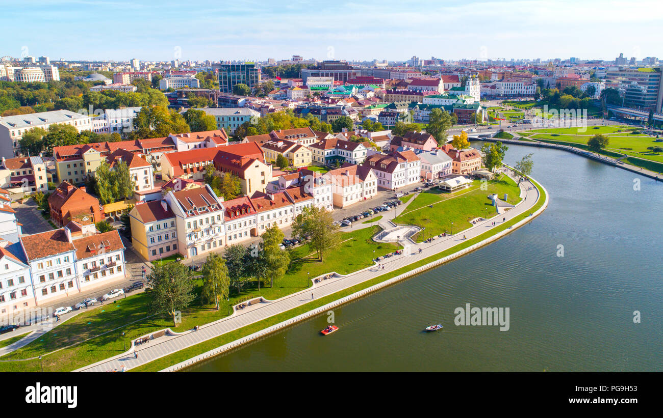 Aerial view of Nemiga, Minsk. Republic of Belarus Stock Photo - Alamy