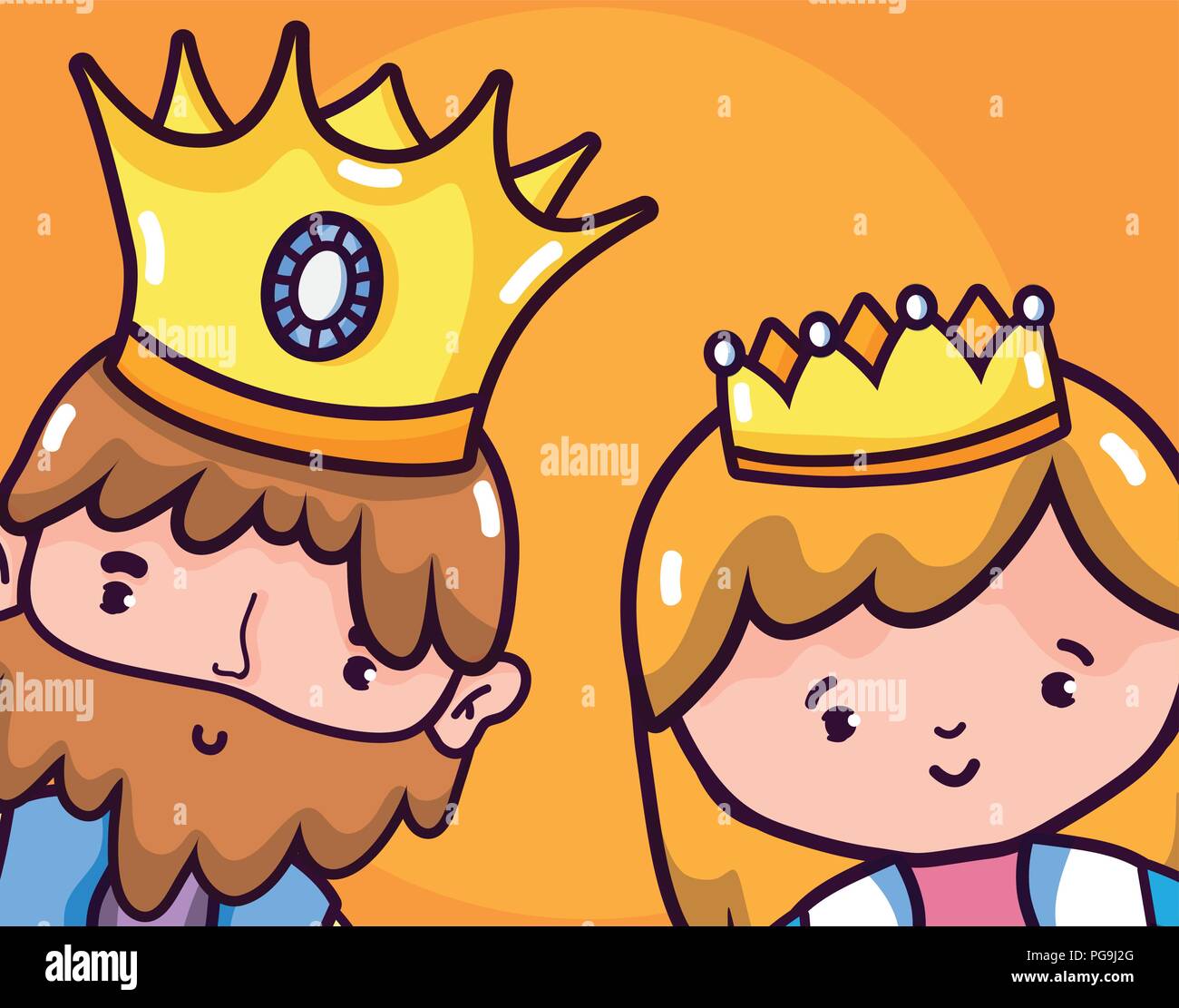 Cute king and queen cartoons Stock Vector Image & Art - Alamy