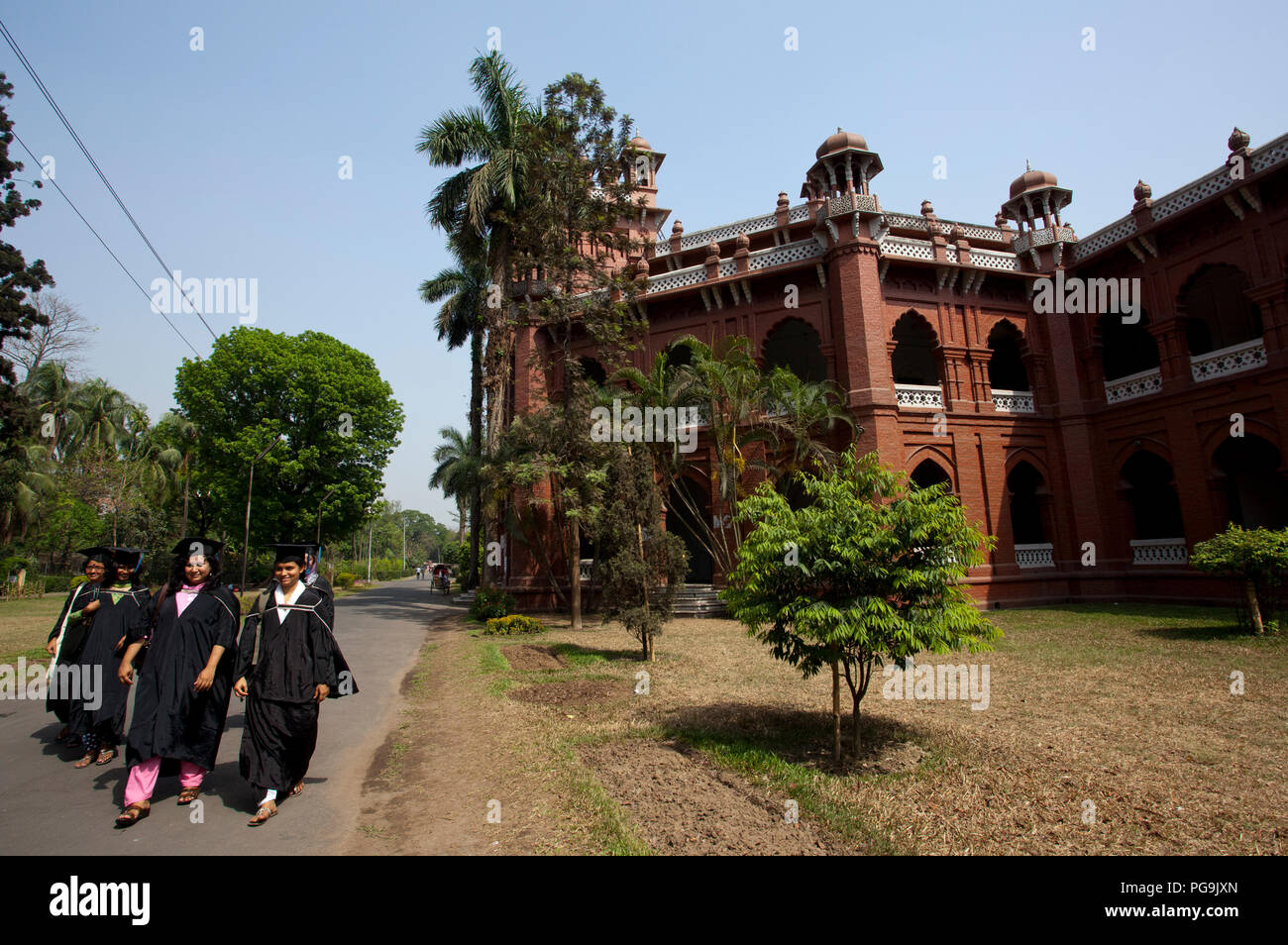 A group of graduates gather during the 46th Convocation of the students of Dhaka University. Dhaka, Bangladesh. Stock Photo