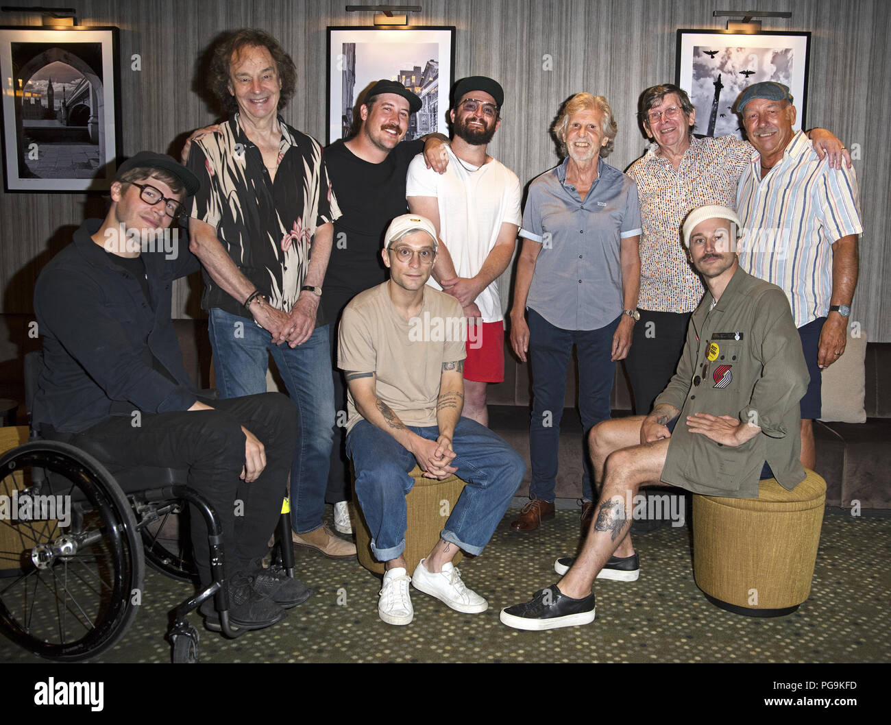 Grammy Award winning US band Portugal The Man expressed very publicly that  they are huge Zombies fans, so the two bands finally met each other at the  St Martins Hotel, London Featuring: