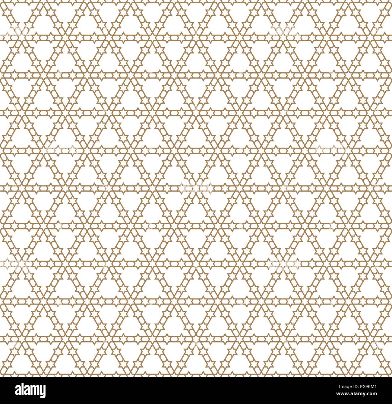 Seamless pattern in golden average lines.Based on arabic geometric ...