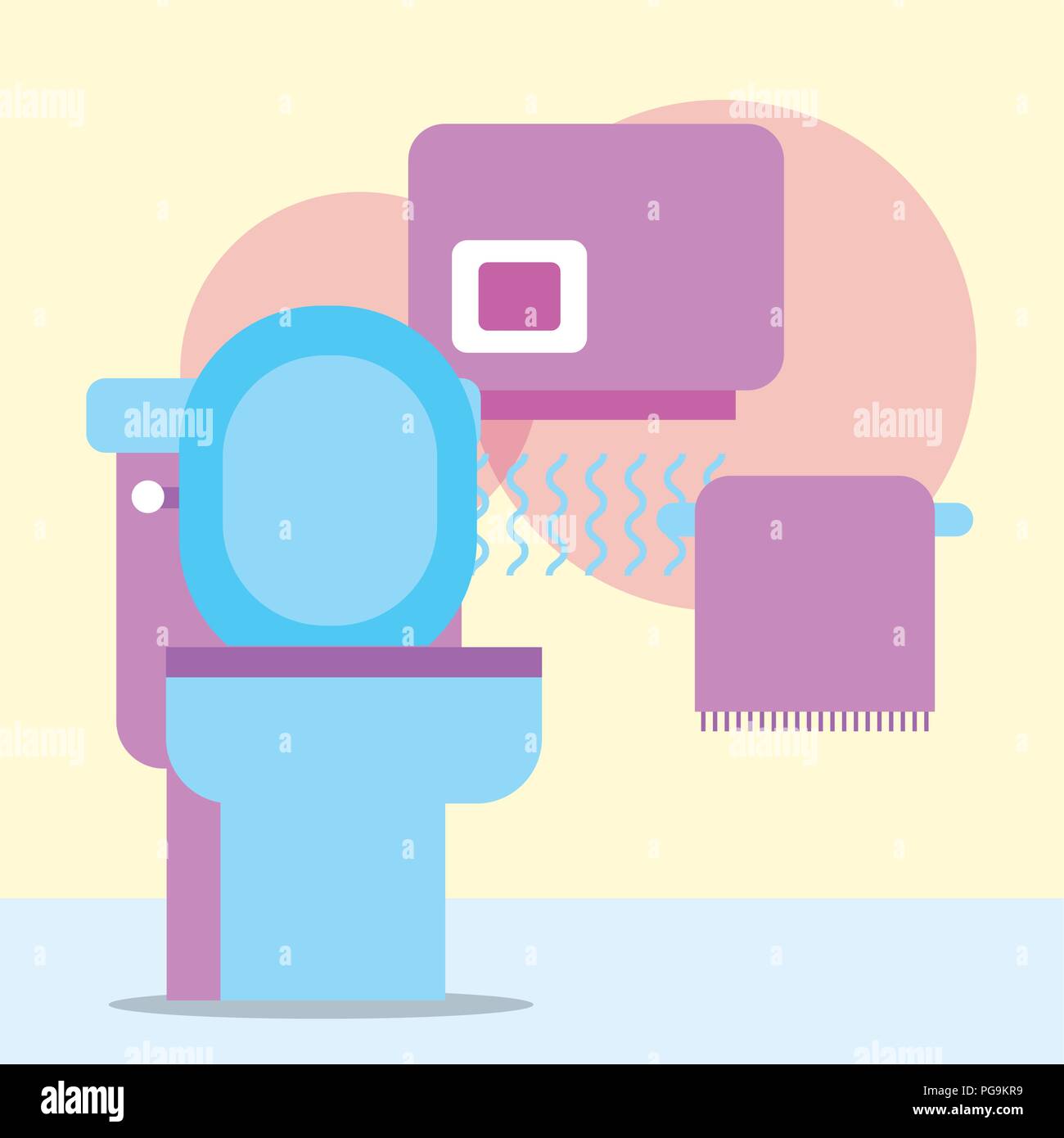 toilet hand dryer and towel hanging bathroom Stock Vector Image & Art