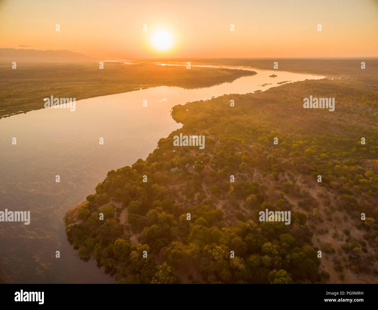An aerial view of the Zambezi River in Zimbabwe Stock Photo - Alamy