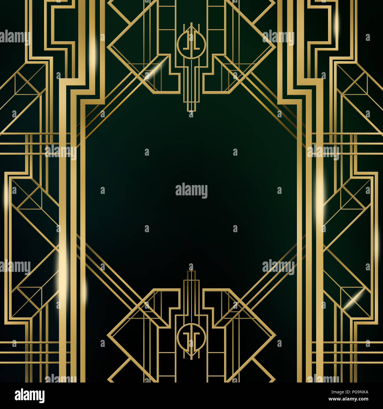 Great Gatsby Backdrop Art Deco Poster Gold Silver Party Background Stock  Photo - Alamy
