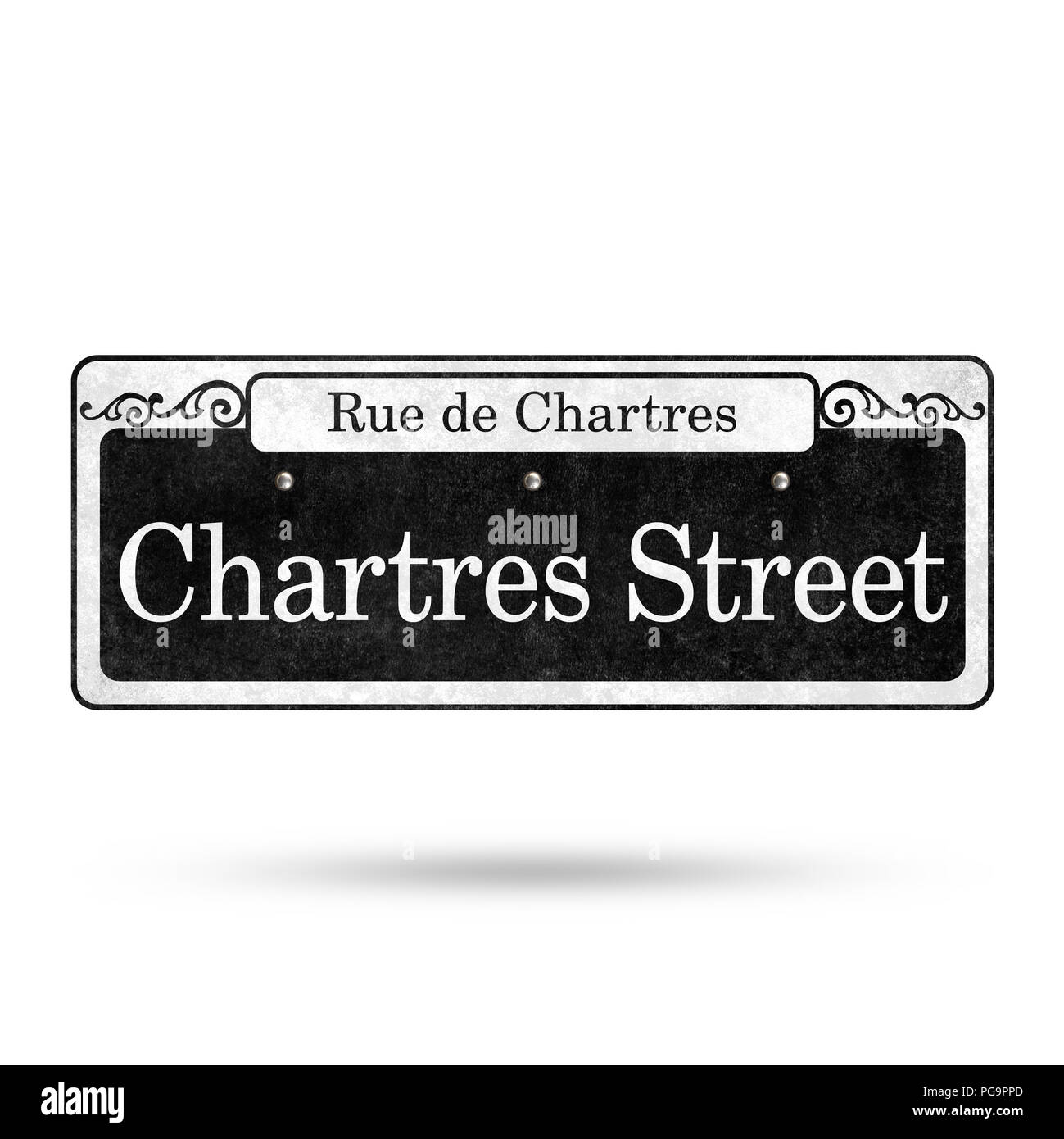 New Orleans Street Signs French Quarter Street Name Collection Stock Photo