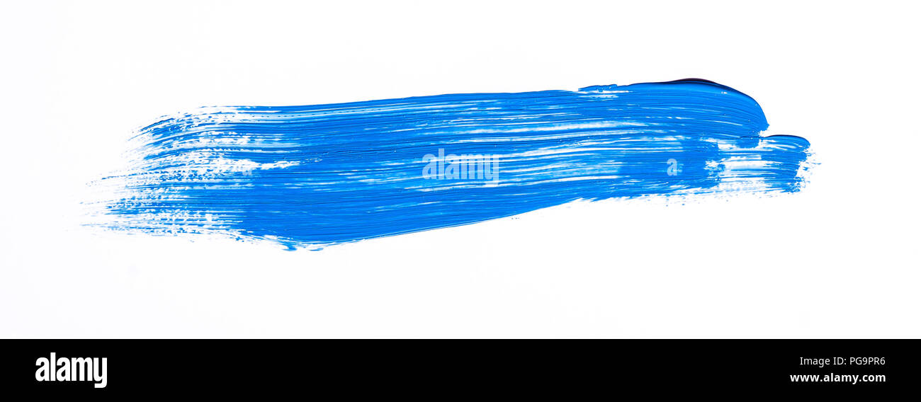 Blue brush stroke isolated over white background Stock Photo - Alamy