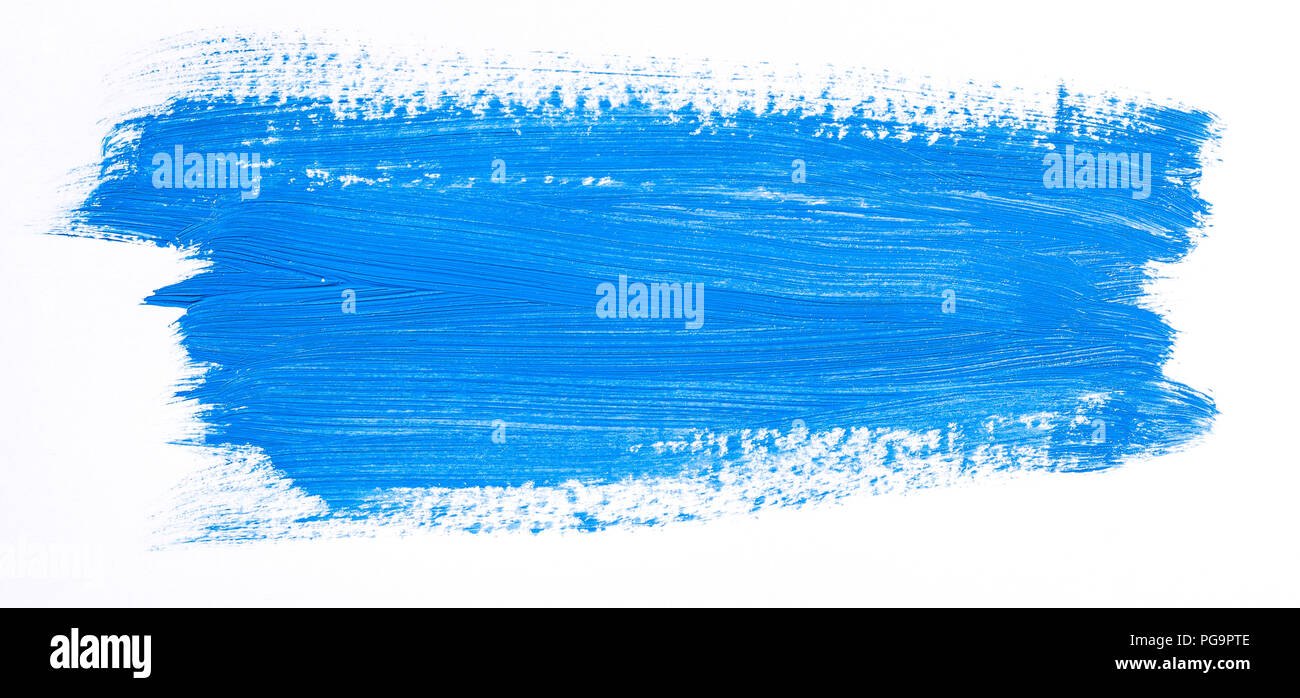 Blue brush stroke isolated over white background Stock Photo - Alamy