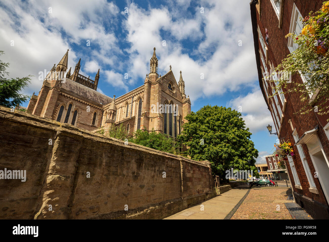 Worcester Cathedral from the College Precincts, Worcestershire, England Stock Photo