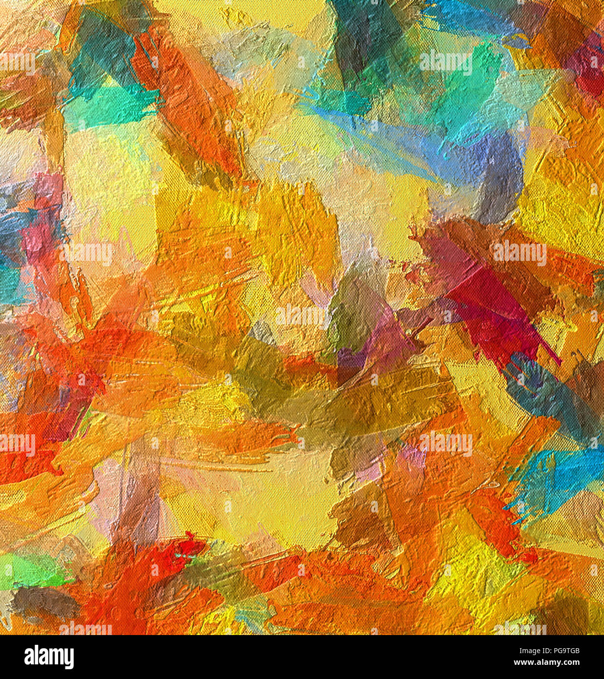 Abstract painting background. Big size oil painting modern wall art.  Chaotic brush strokes of paint on canvas. Impression bright colors.  Template Stock Photo - Alamy