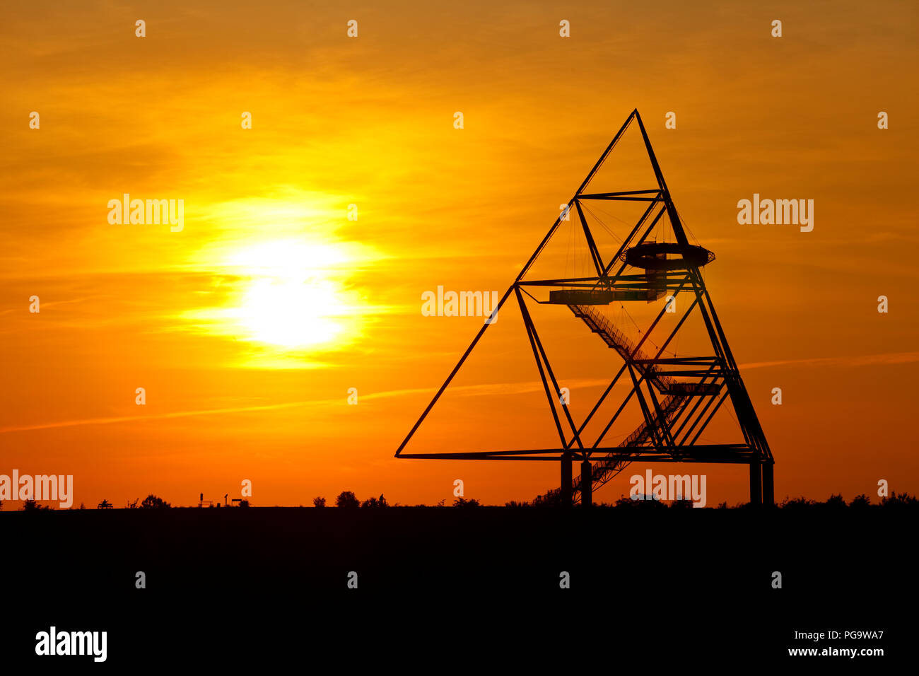 The famous Tetraeder on top of a slag heap in the Ruhr Area in Germany. Stock Photo