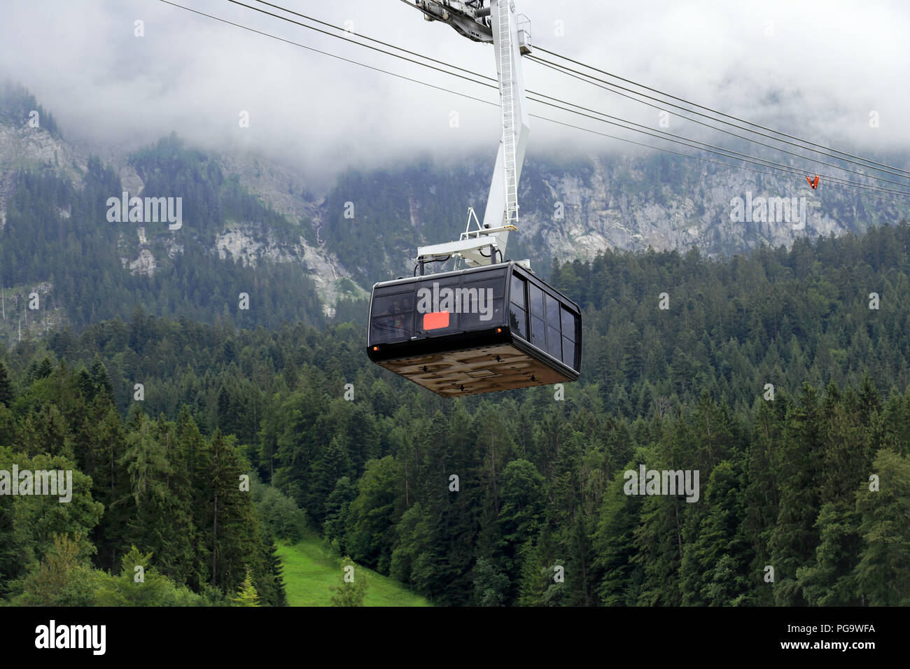 Skilift to the top of Germany in summer Stock Photo