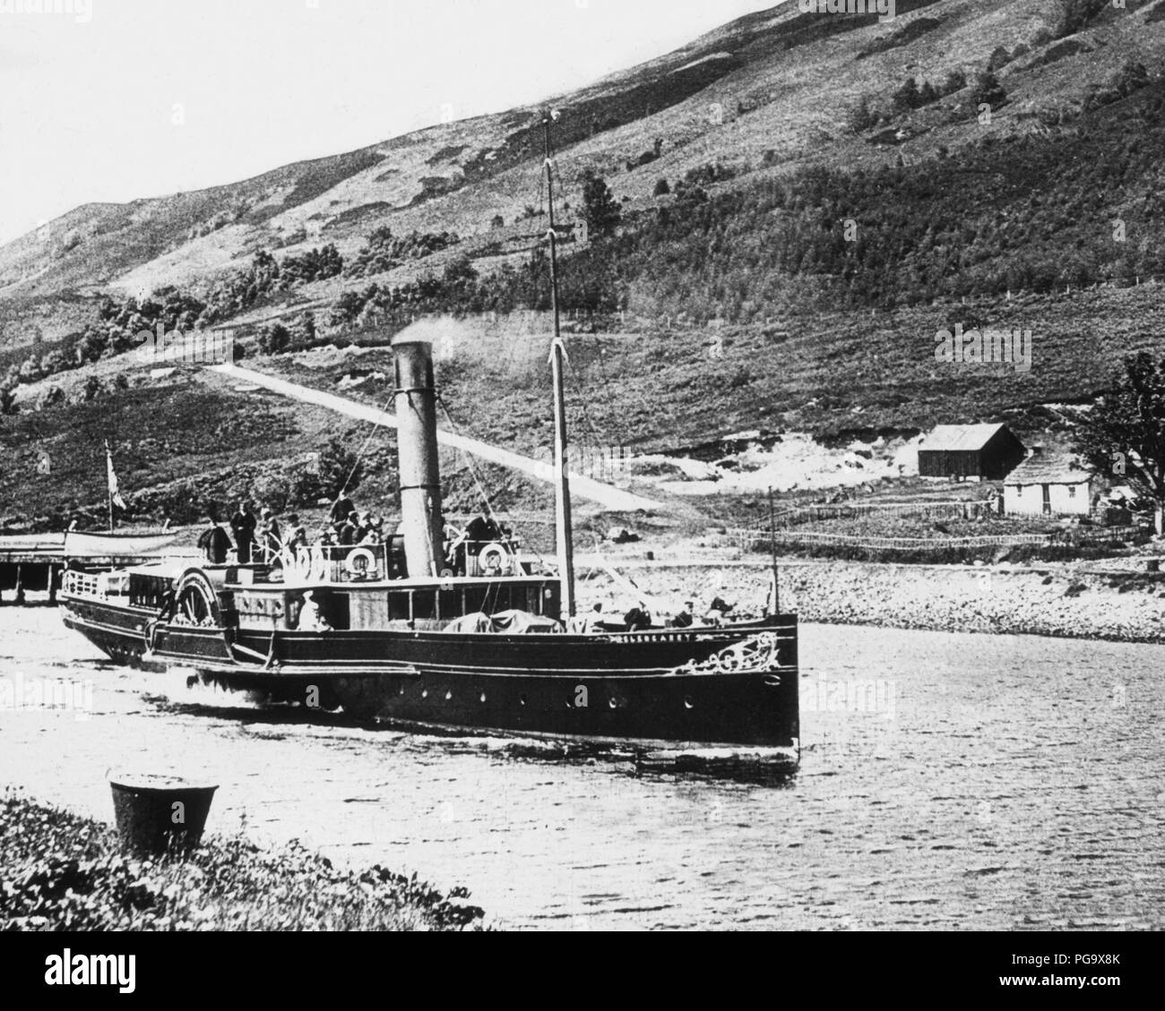 SS Glengarry on the Crinan Canal, Victorian period Stock Photo