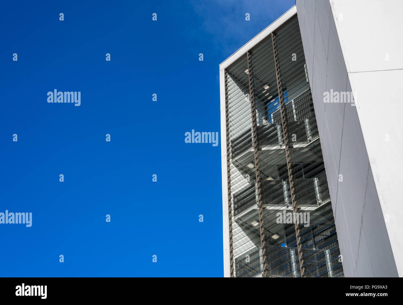 Stairway on a modern concrete multi storey building. Stock Photo