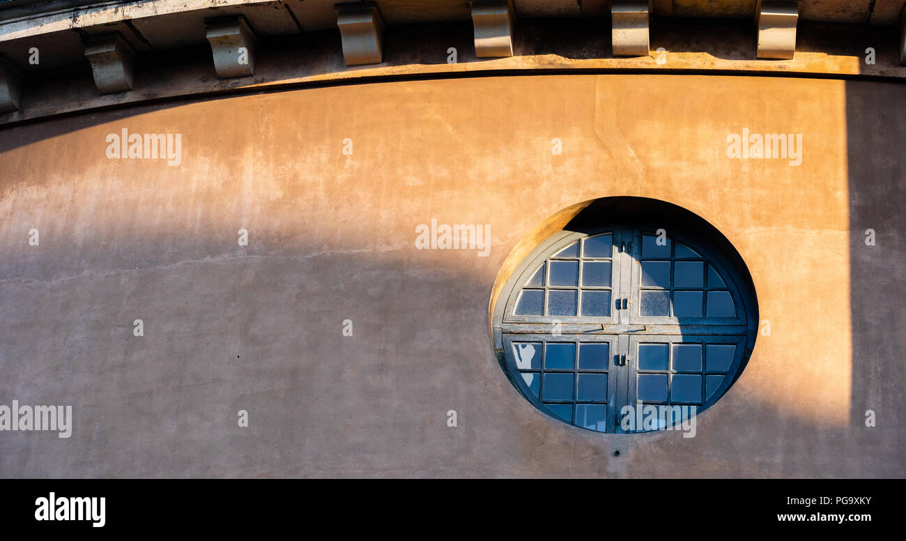 Wall detail with window from Church of Our Lady (Vor Frue Kirke), Copenhagen Stock Photo