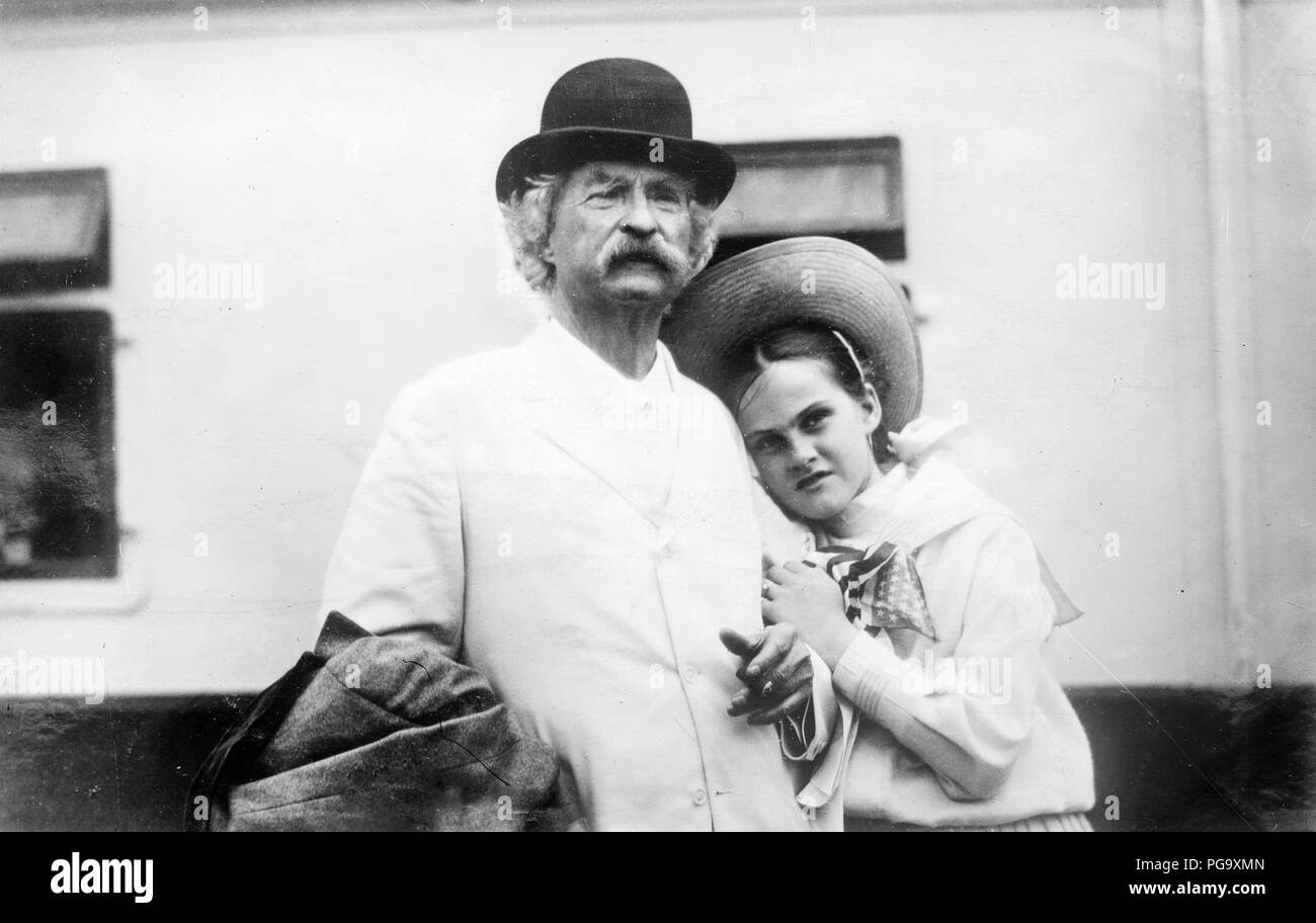 Mark Twain and Dorothy Quick 1907 Stock Photo