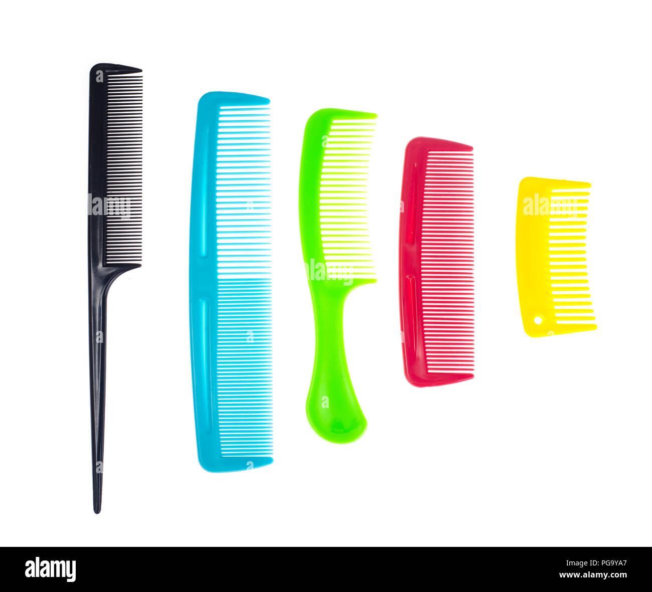 Set of color comb hair. Studio Photo Stock Photo - Alamy