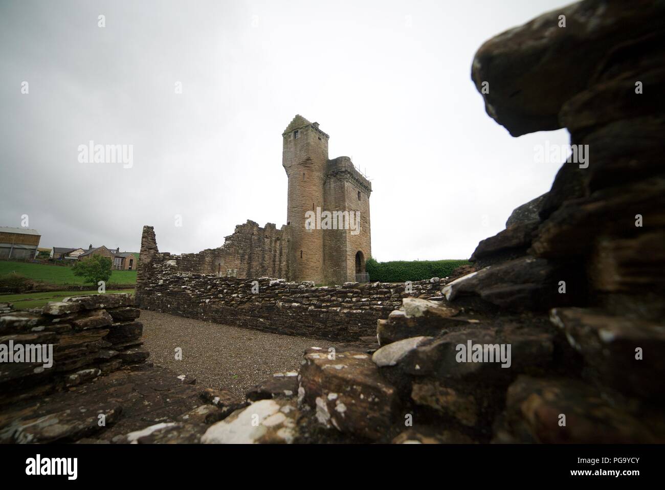 The Tower at Crossraguel Abbey, old ruins in Maybole, Ayrshire, Scotland Stock Photo