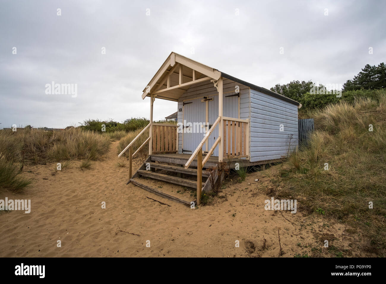 Wooden beach hut at Old Hunstanton, Norfolk, UK Stock Photo Alamy