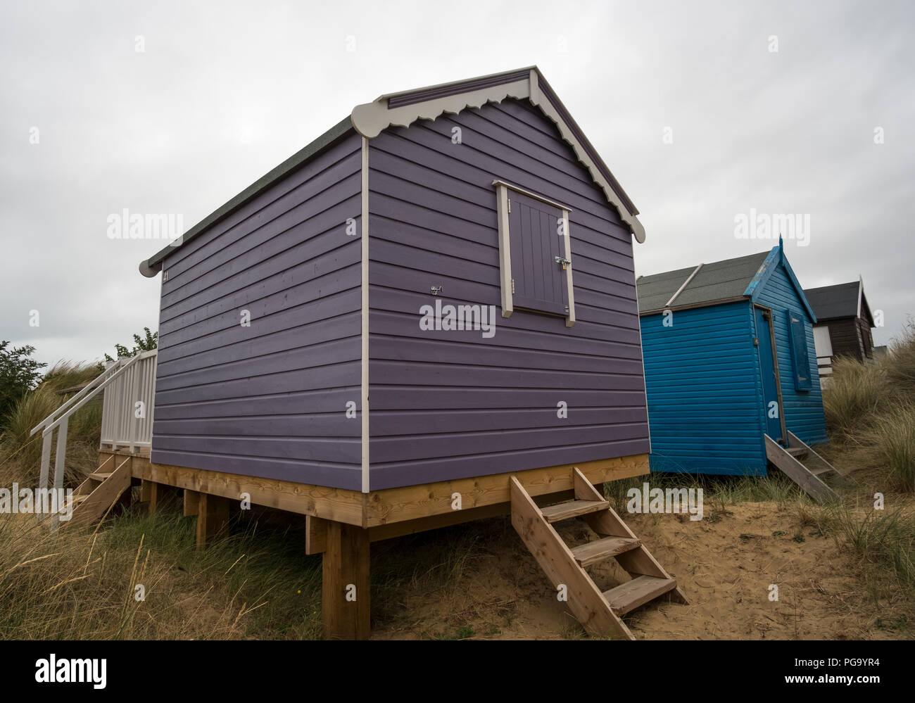 Wooden beach huts at Old Hunstanton, Norfolk, UK Stock Photo Alamy