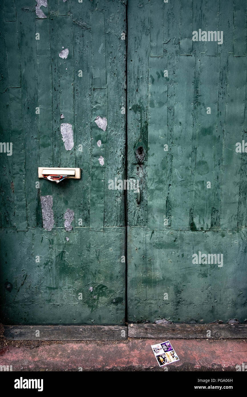 old abandoned buildings and doors in bad conditions at the moment, waiting for investment Stock Photo