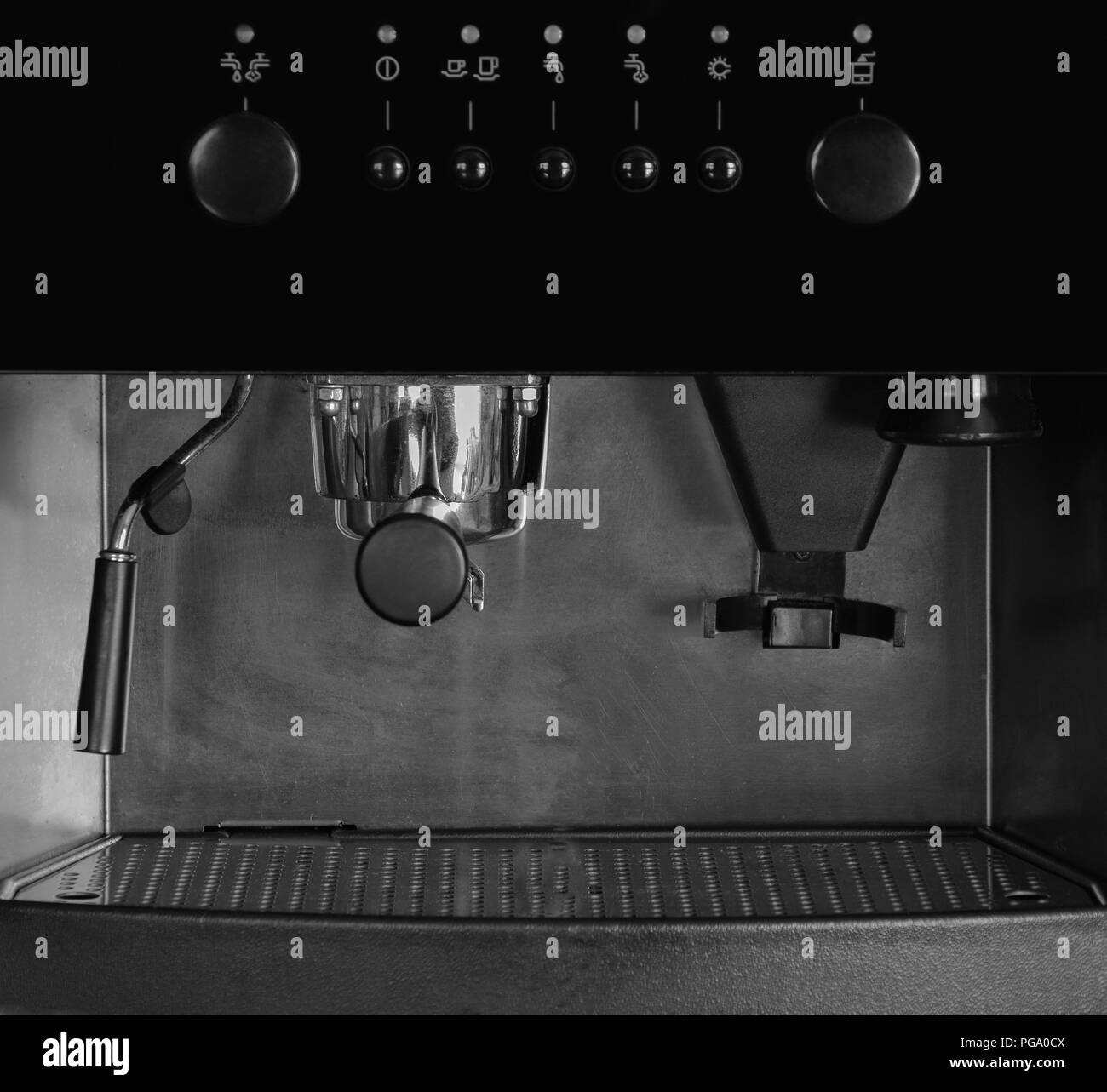Closeup Espresso coffee machine Stock Photo Alamy