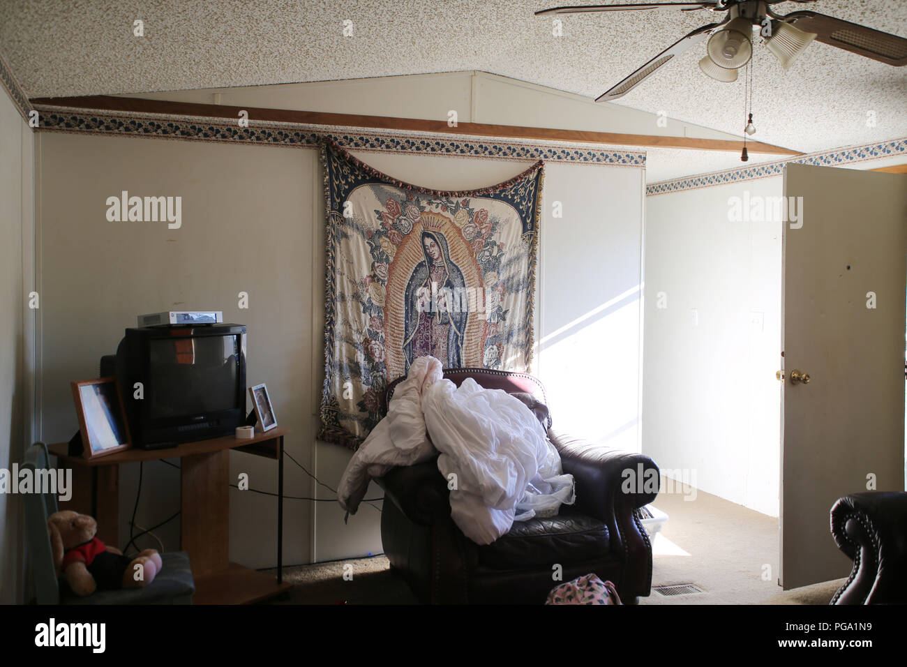 Inside Jeannine Harris' trailer. Murphy Village, North Augusta, South