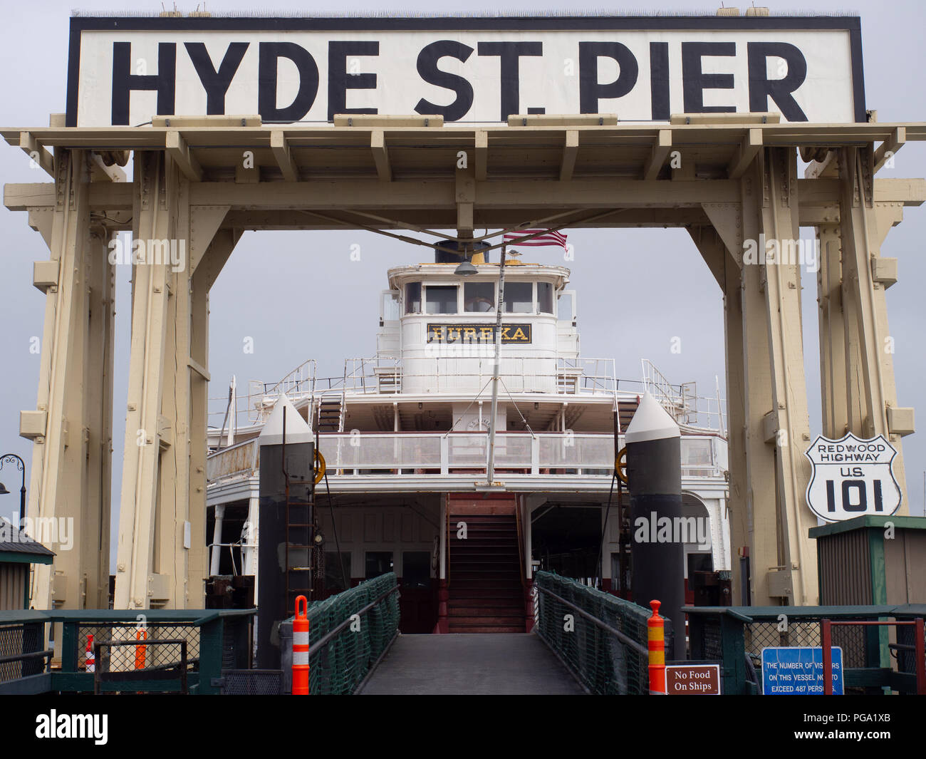 Eureka Ship At Hyde Street Pier Stock Photo - Alamy