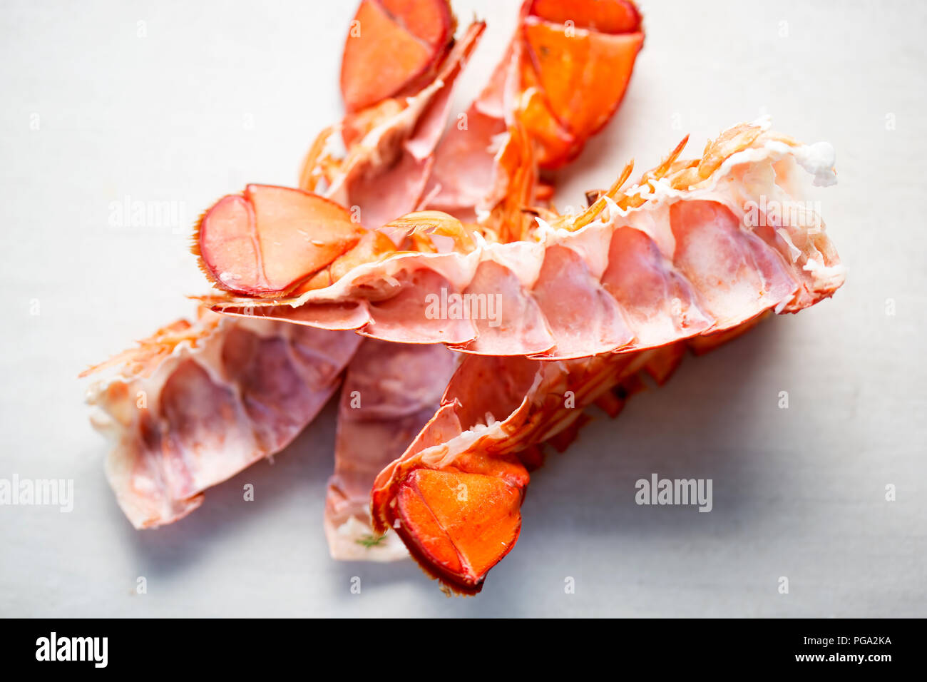 Lobster tails empty shells Stock Photo Alamy