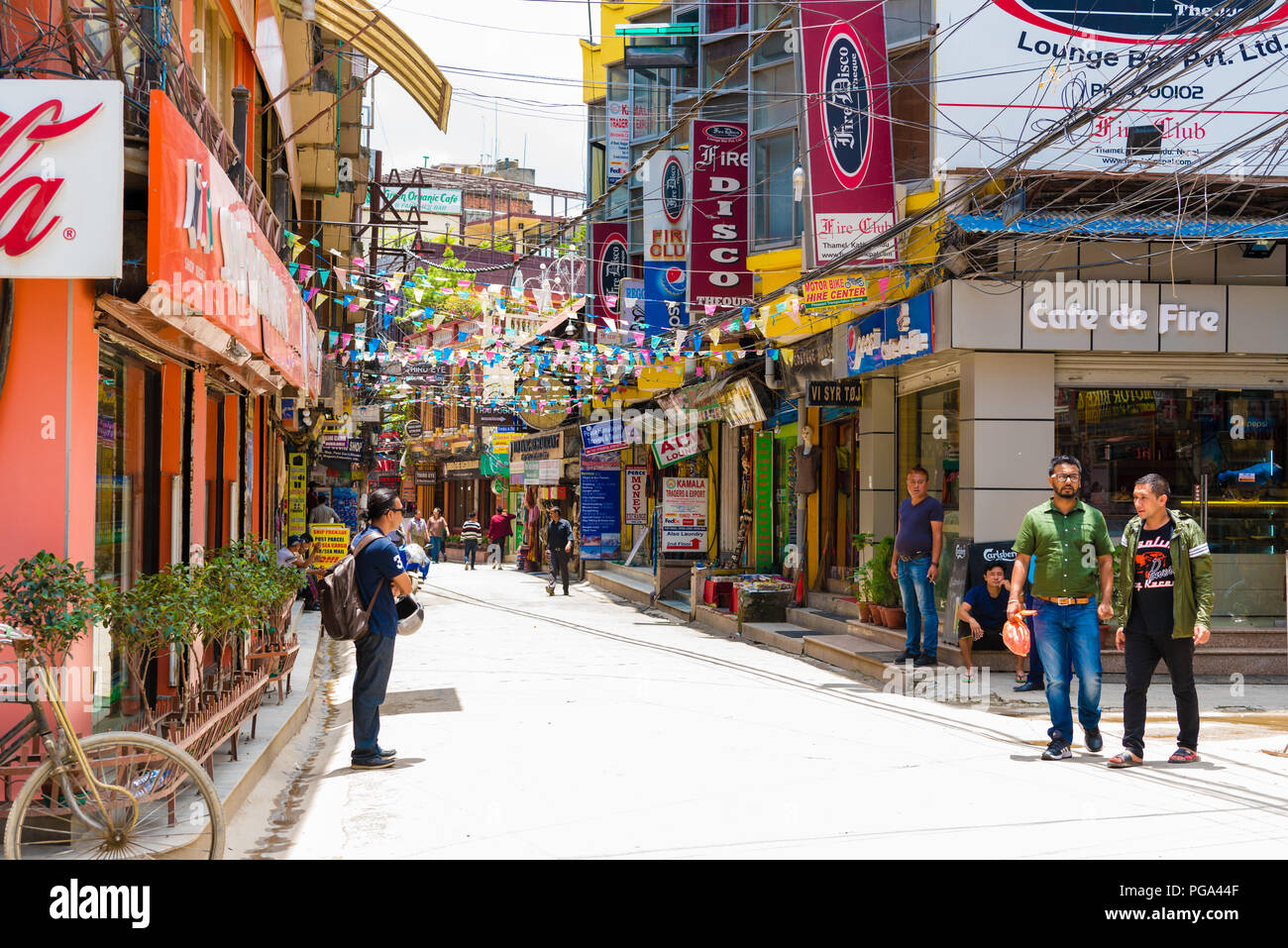 Thamel, Kathmandu, Nepal - July 15, 2018 : Street view in Thamel district,  known as the centre of the tourist industry in Kathmandu Stock Photo - Alamy