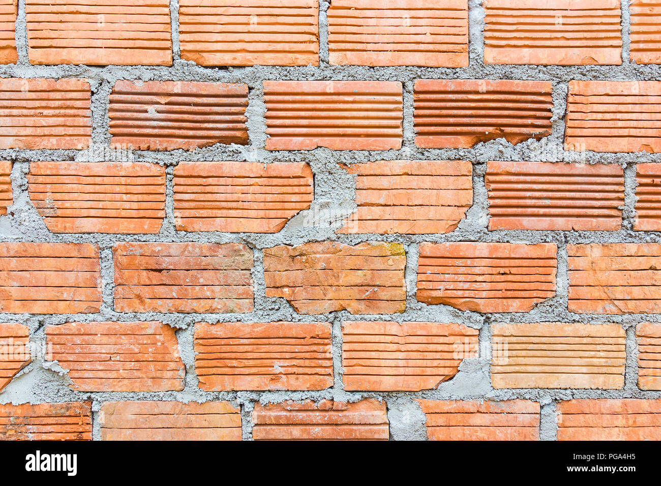 Terra cotta bricks wall, good for construction background Stock Photo