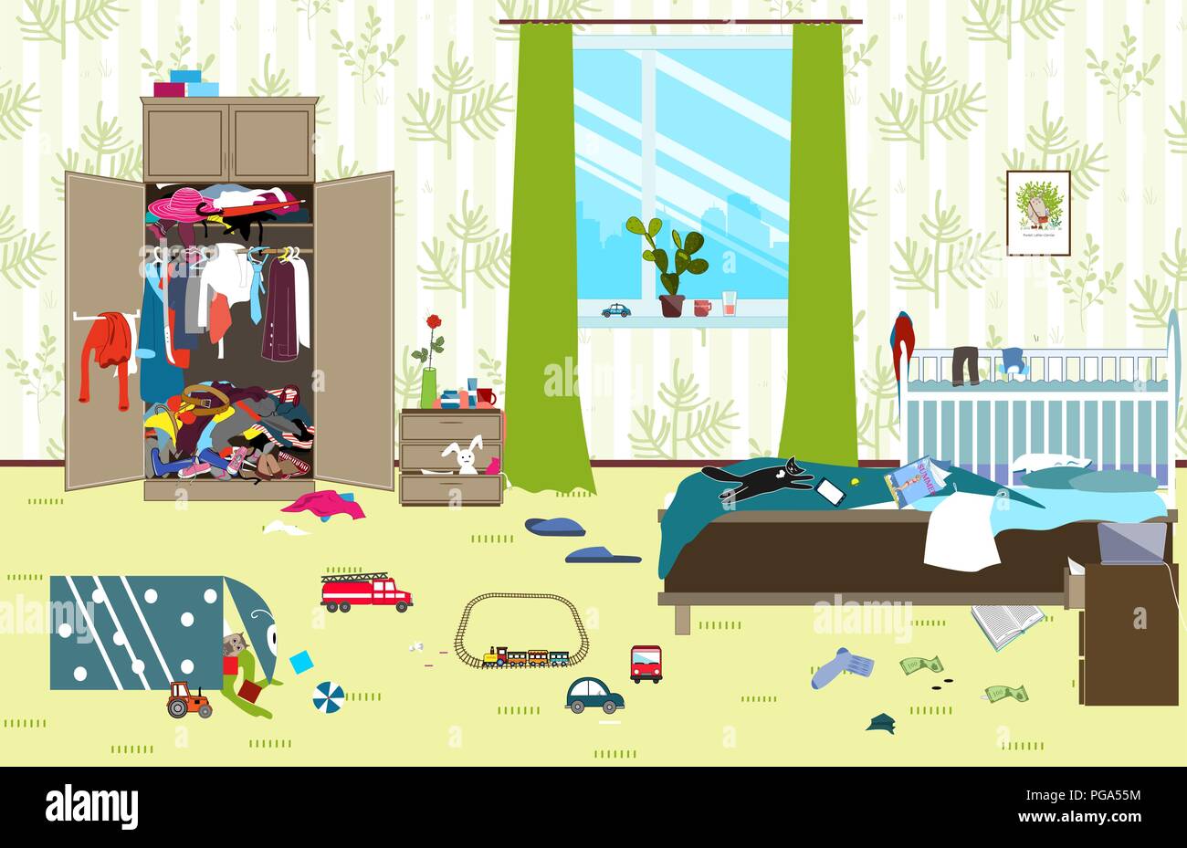 Messy room where young family with little baby lives. Untidy room. Cartoon mess in the room. Uncollected toys, things. Cleaning vector illustration Stock Vector Image & Art - Alamy Messy room where young family with little baby lives. Untidy room. Cartoon mess in the room. Uncollected toys, things. Cleaning vector illustration Stock Vector Image & Art - Alamy