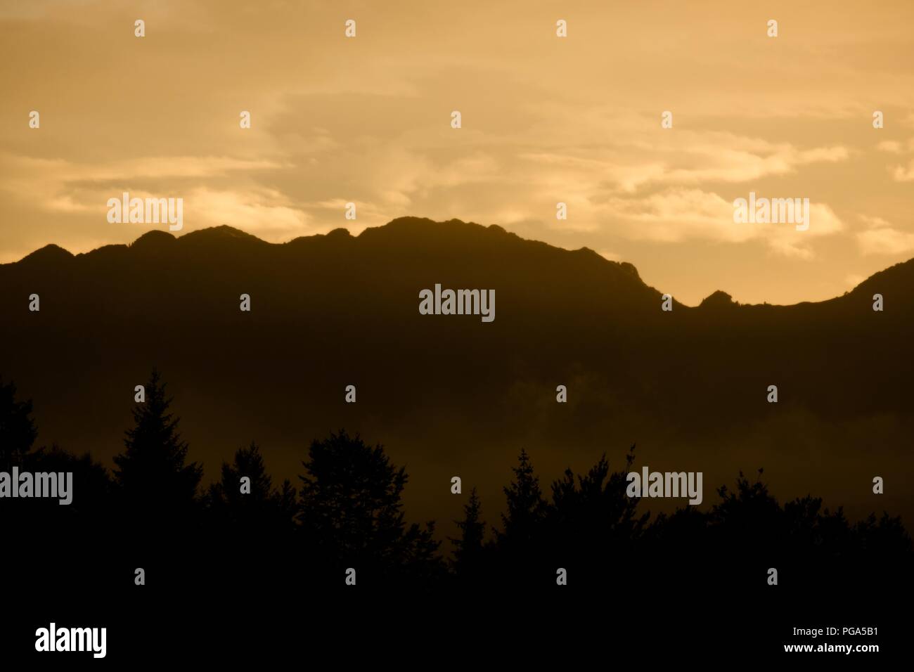 Italian Alps landscape in autumn at sunset Stock Photo - Alamy