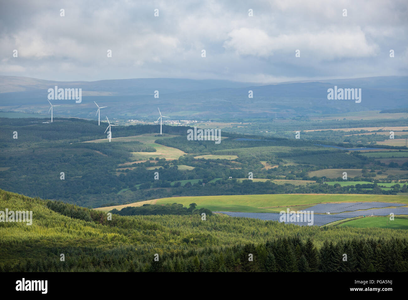 Solar Panel & Wind Turbine Farms in Rhondda Cynon Taf, Mid