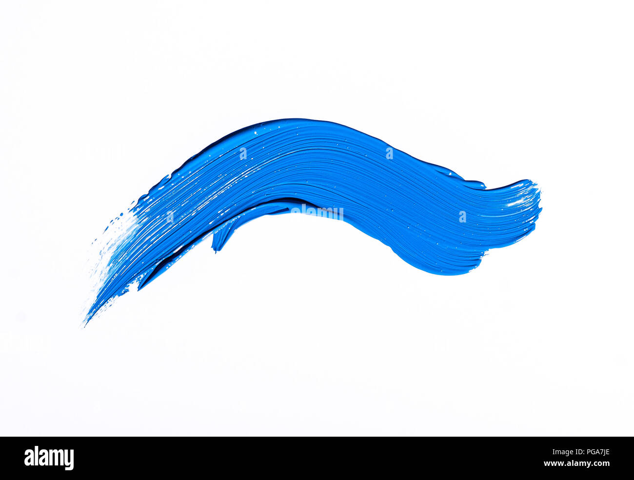 Blue brush stroke isolated over white background Stock Photo - Alamy