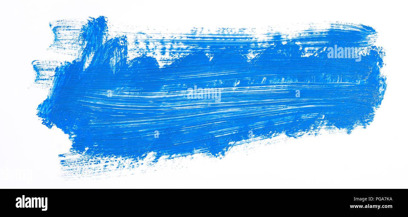 Blue brush stroke isolated over white background Stock Photo - Alamy