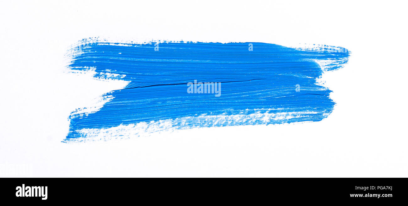 Blue brush stroke isolated over white background Stock Photo - Alamy