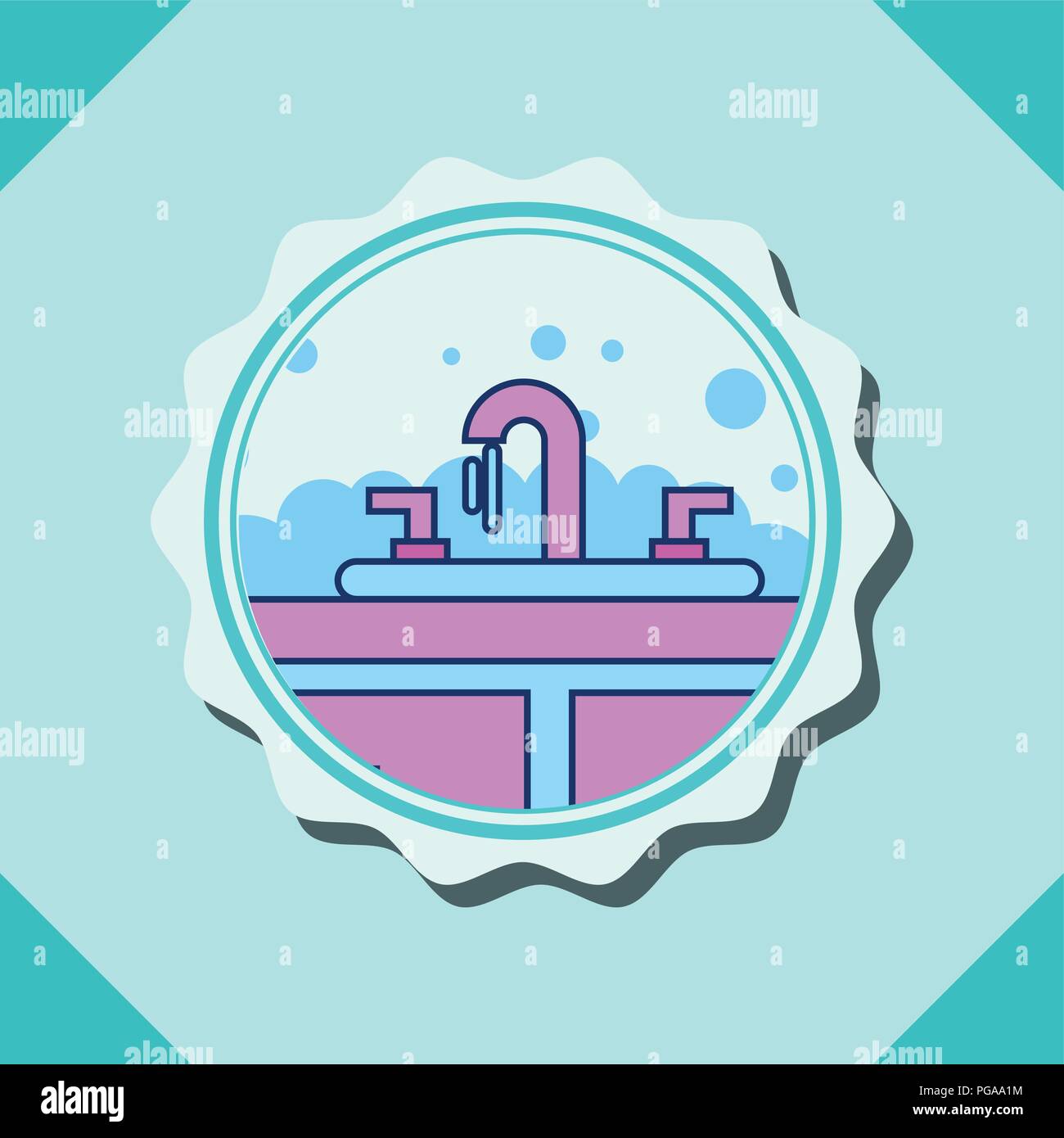 washbasin water bubbles furniture banner bathroom Stock Vector Image & Art Alamy