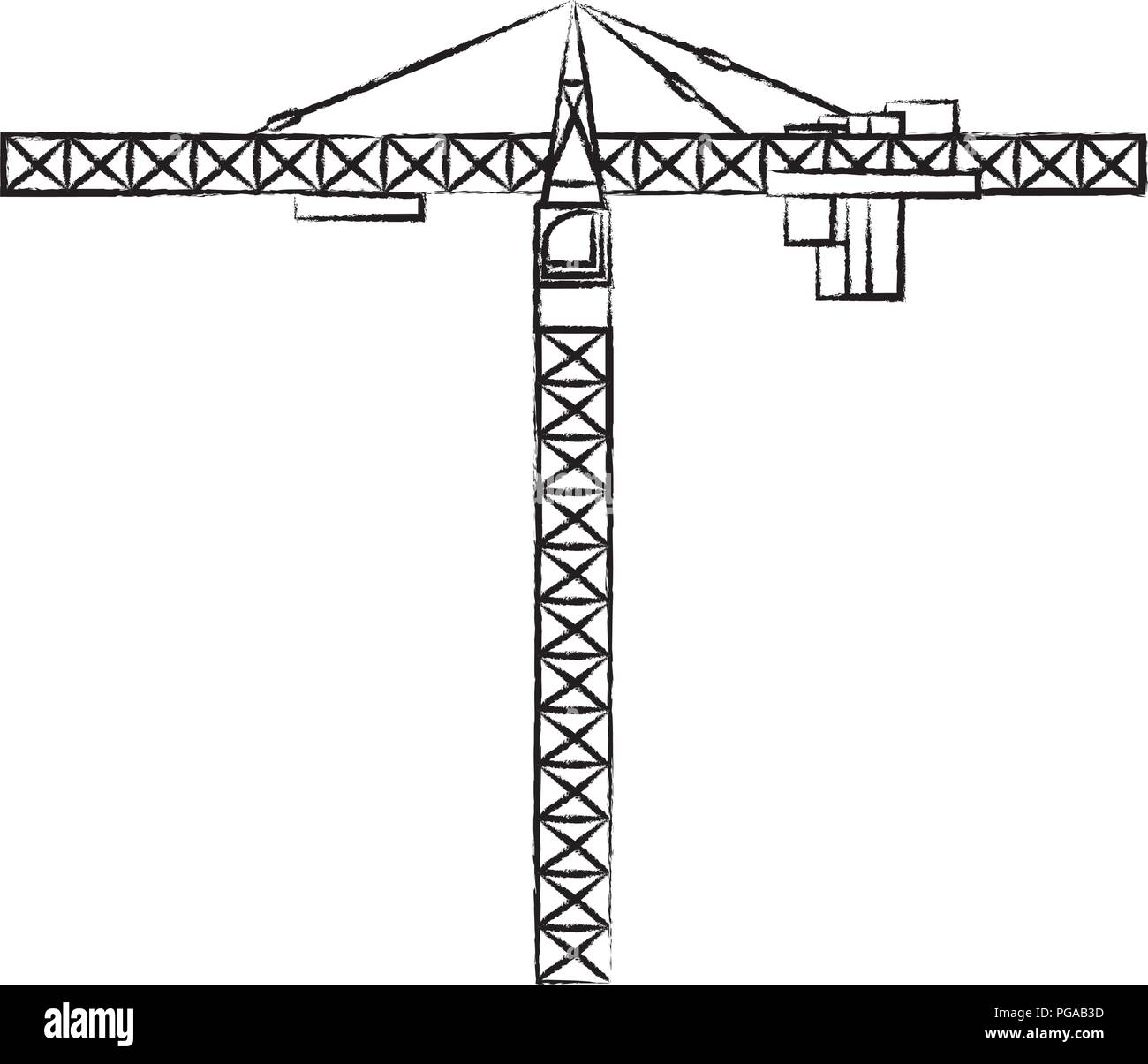 tower crane icon over white background, vector illustration Stock ...