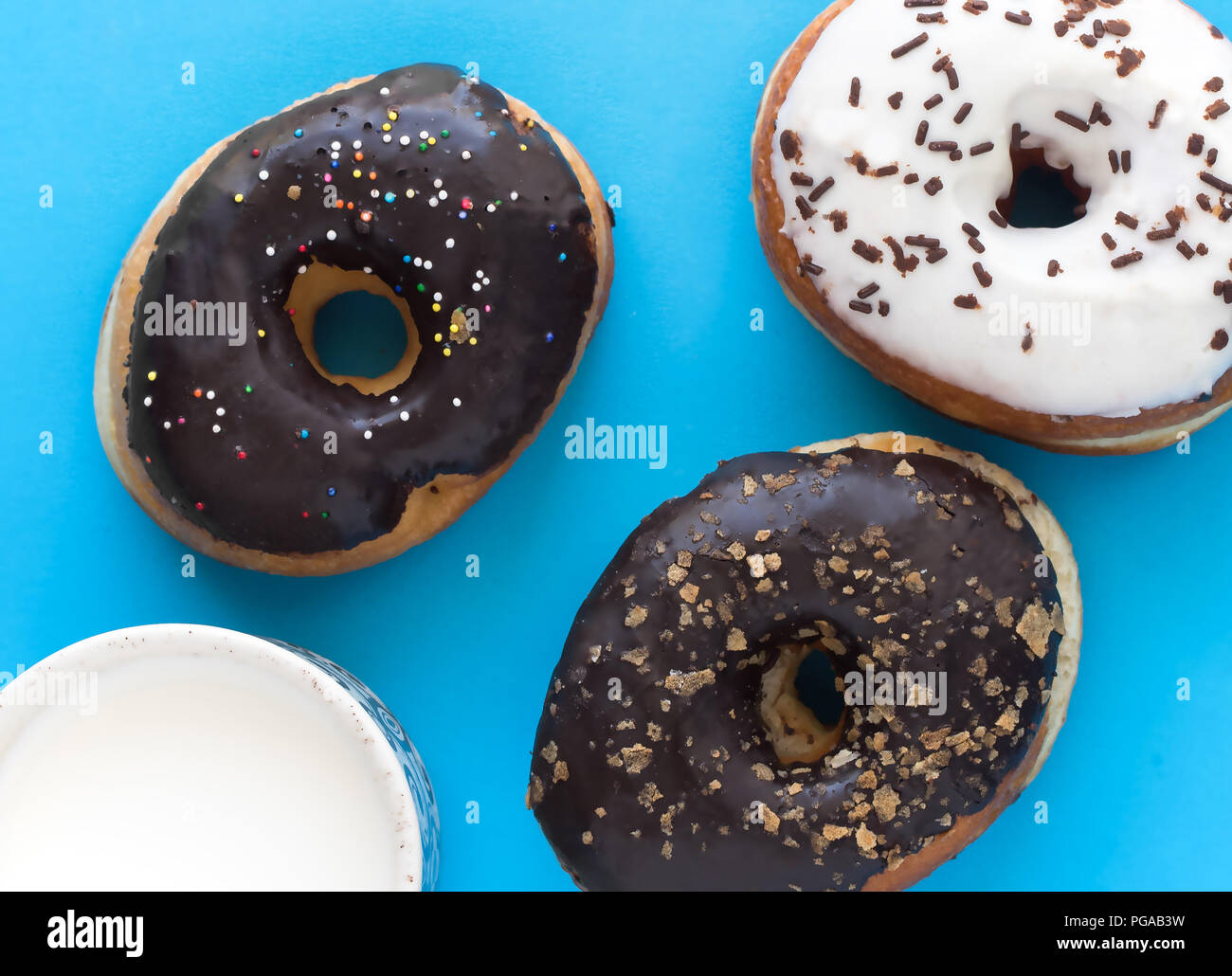 Donuts with Milk Stock Photo Alamy